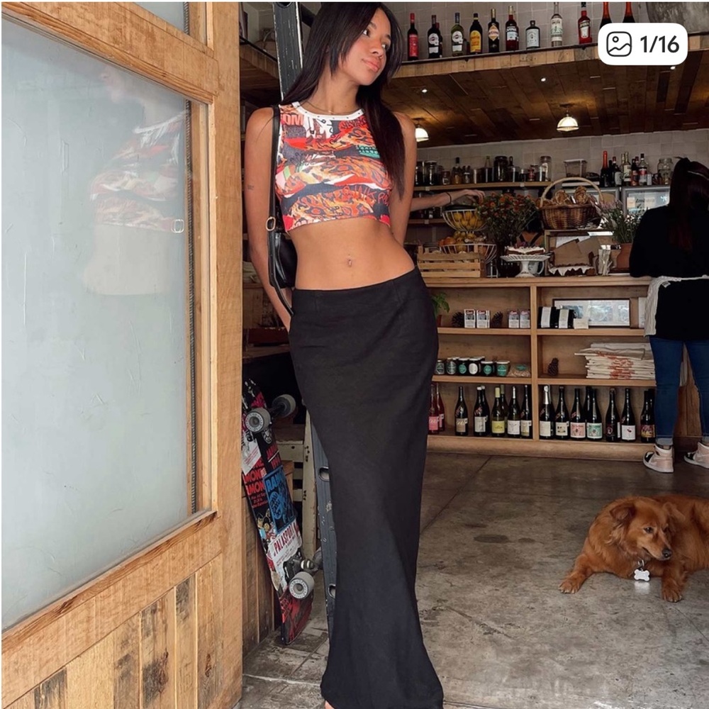 Princess Polly JODIE MAXI SKIRT black
